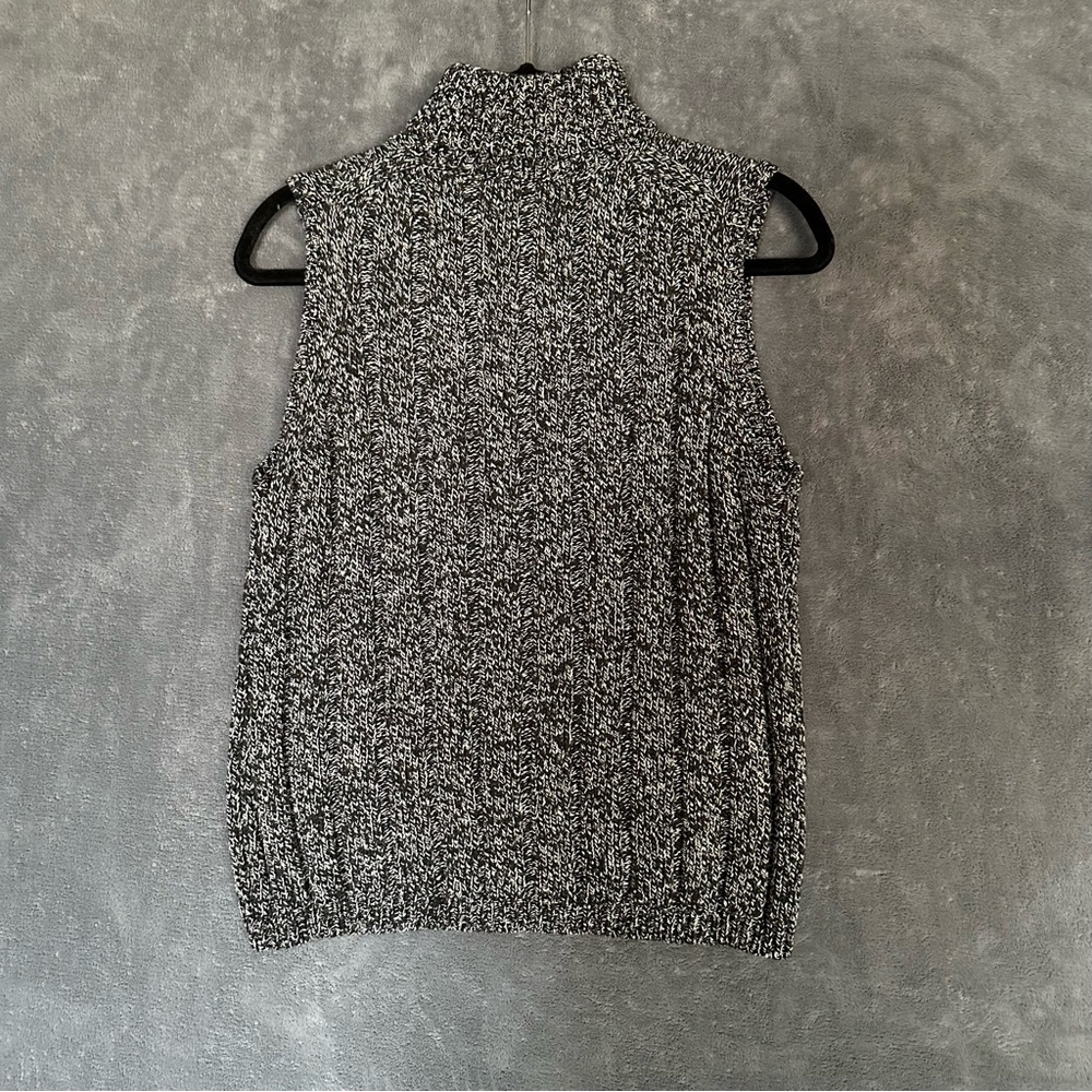 Pendleton Gray Silk Cotton Blend Turtleneck Sweater Sleeveless size Medium - Picture 2 of 4